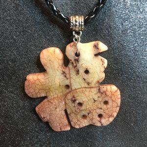 Nephrite Jade “Good Luck” Chinese Pendant Neck.
